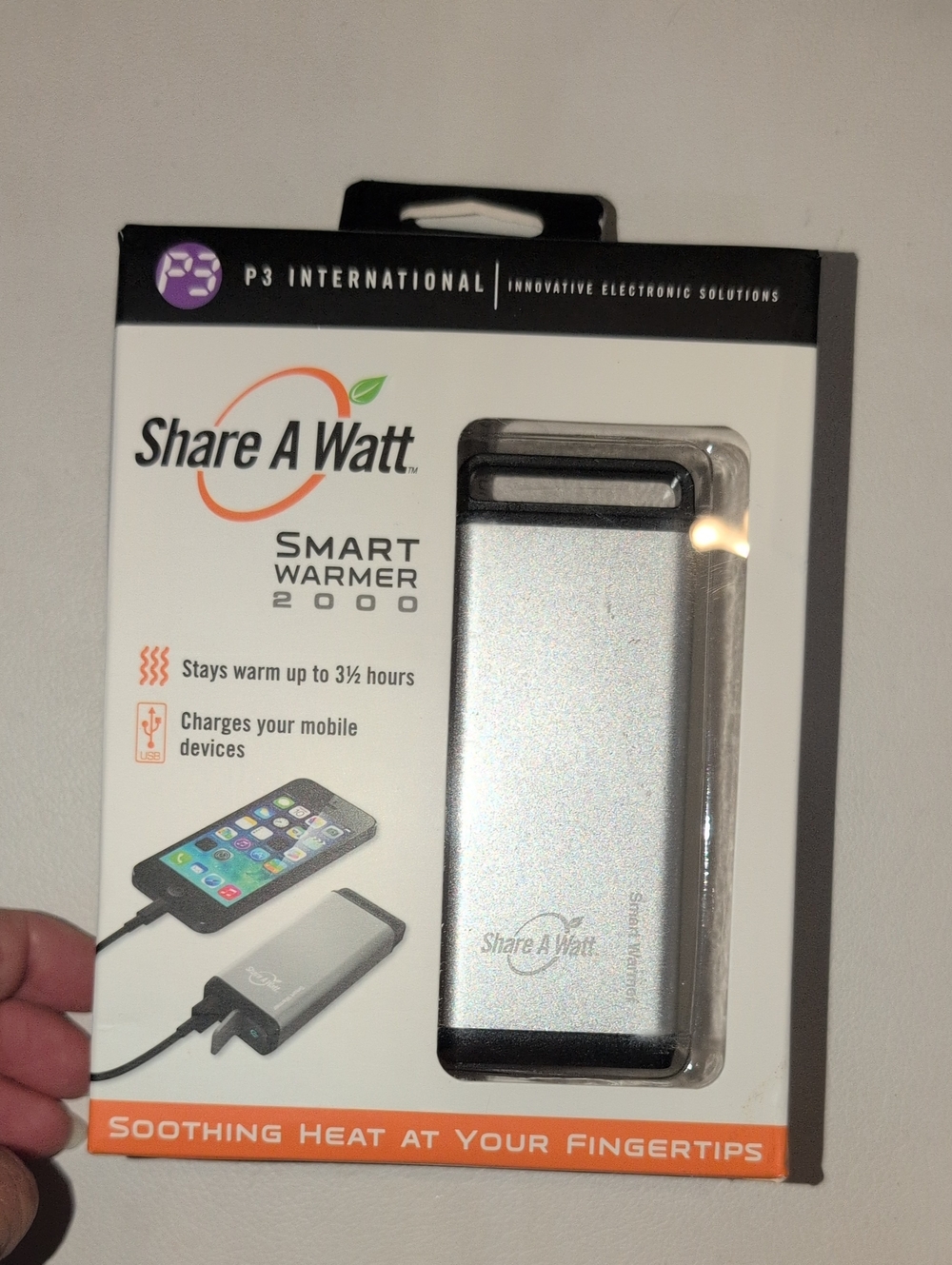 Smart Warmer 2000 Portable Hand Warmer & Charger - Silver